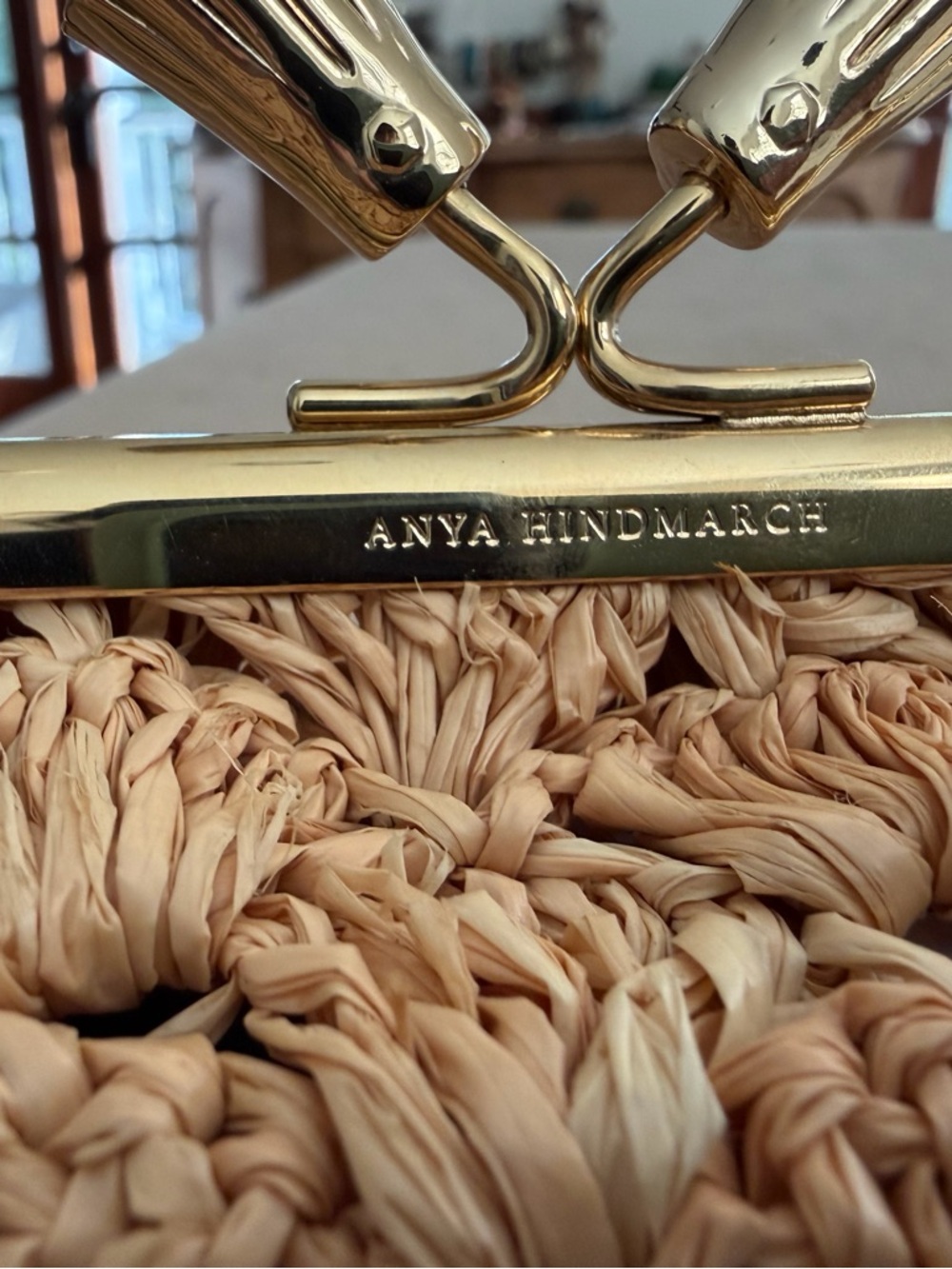 Current Season Anya Hindmarch Maud, Clutch/crossbody. Raffia. - Picture 8 of 12